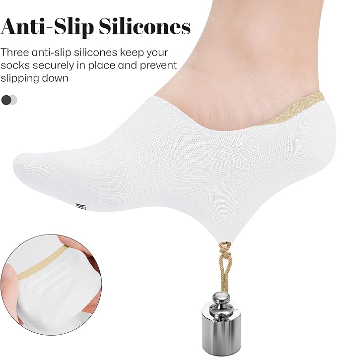Wernies No Show Socks Women Low Cut Ankle Socks Non Slip 4/8 Pairs