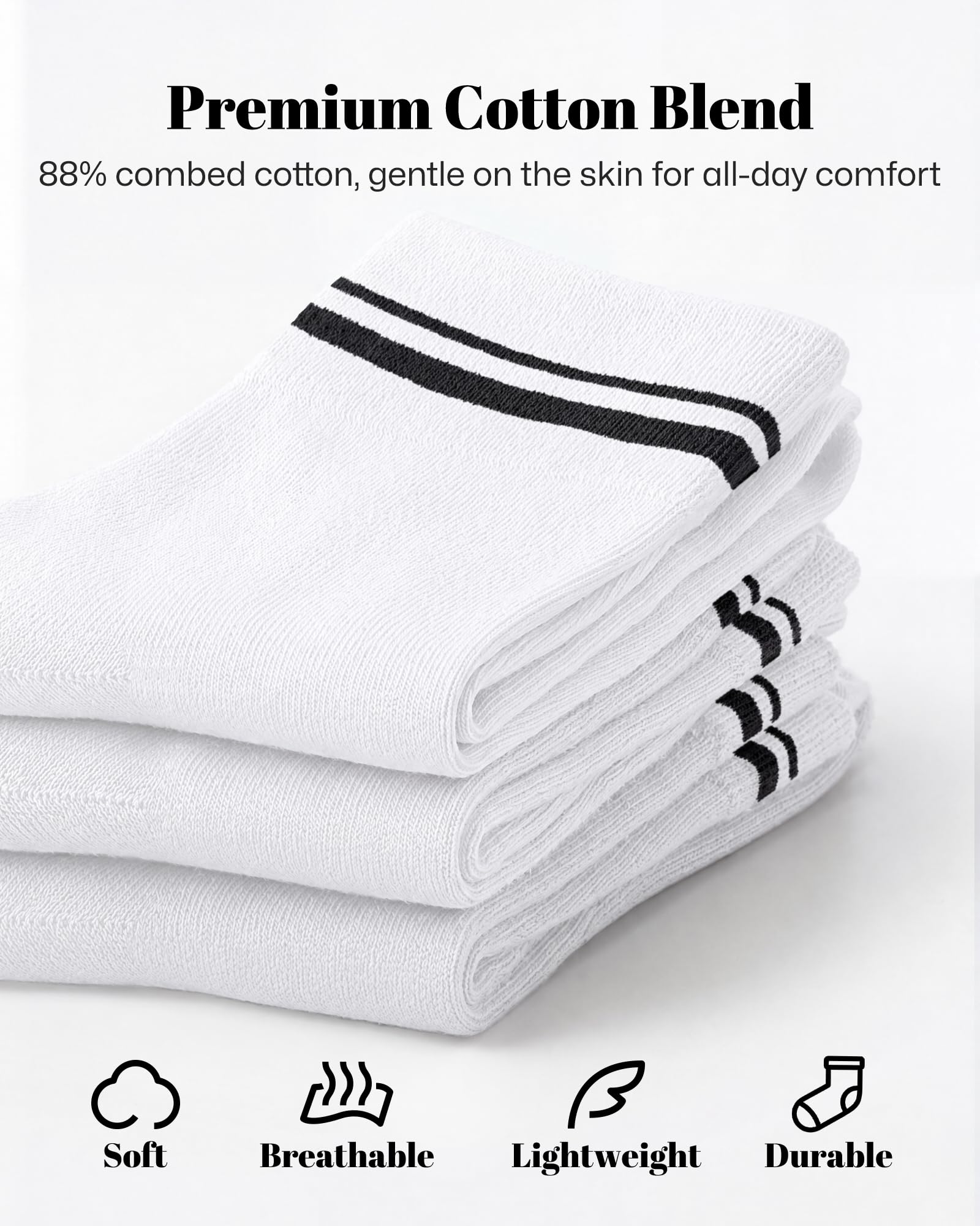 Wernies Crew Socks for Women 6 Pairs, Cute Ankle Soft Cotton Casual Calf Socks