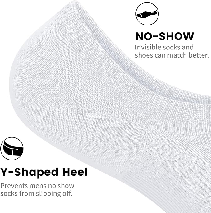 wernies 10 Pairs No Show Socks Men Low Cut Ankle Socks with Non Slip Grip