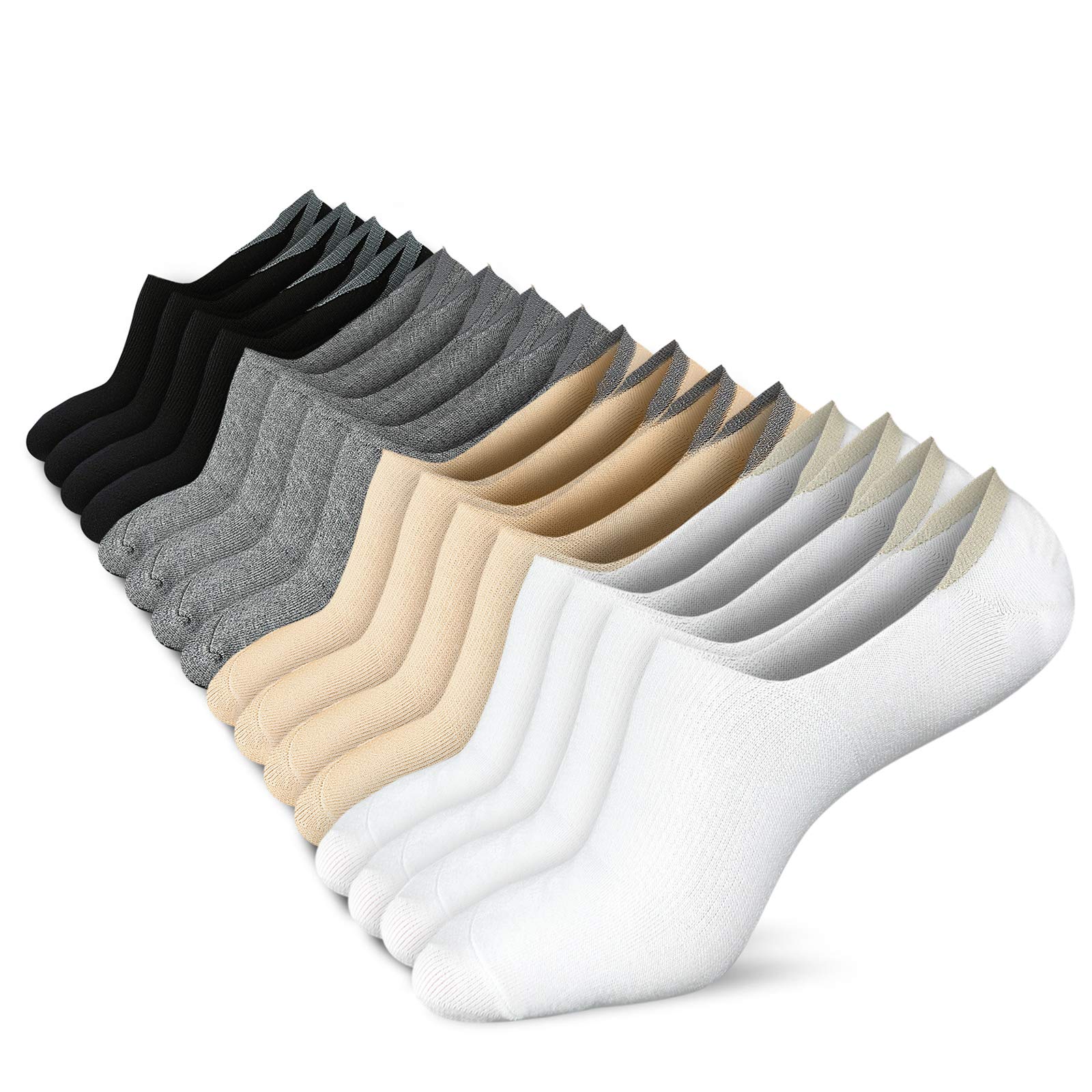 Wernies No Show Socks Women Low Cut Ankle Socks Non Slip 4/8 Pairs