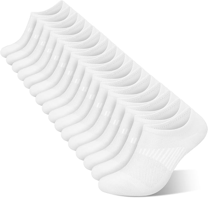 wernies No Show Socks Womens 8 Pairs, Ankle Non Slip Low Short Invisible Socks