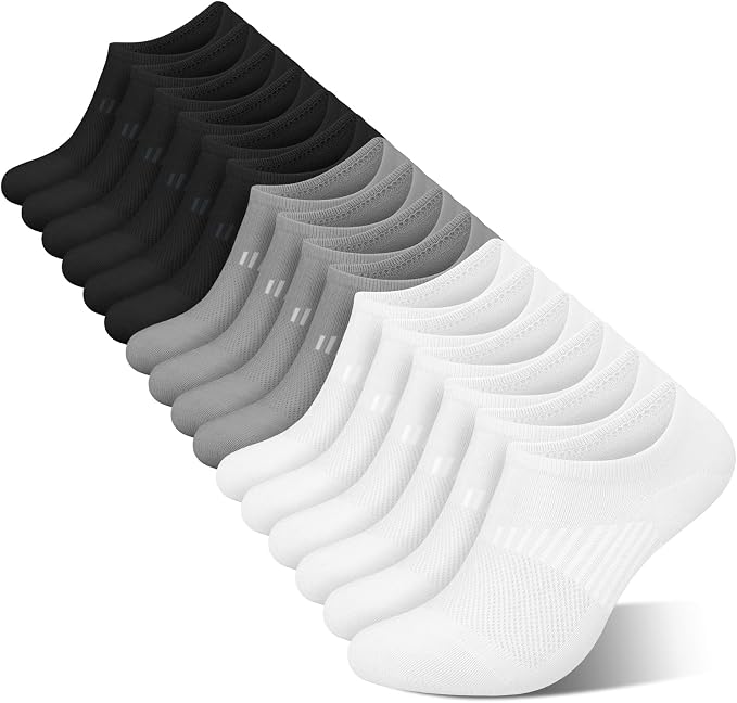 wernies No Show Socks Womens 8 Pairs, Ankle Non Slip Low Short Invisible Socks
