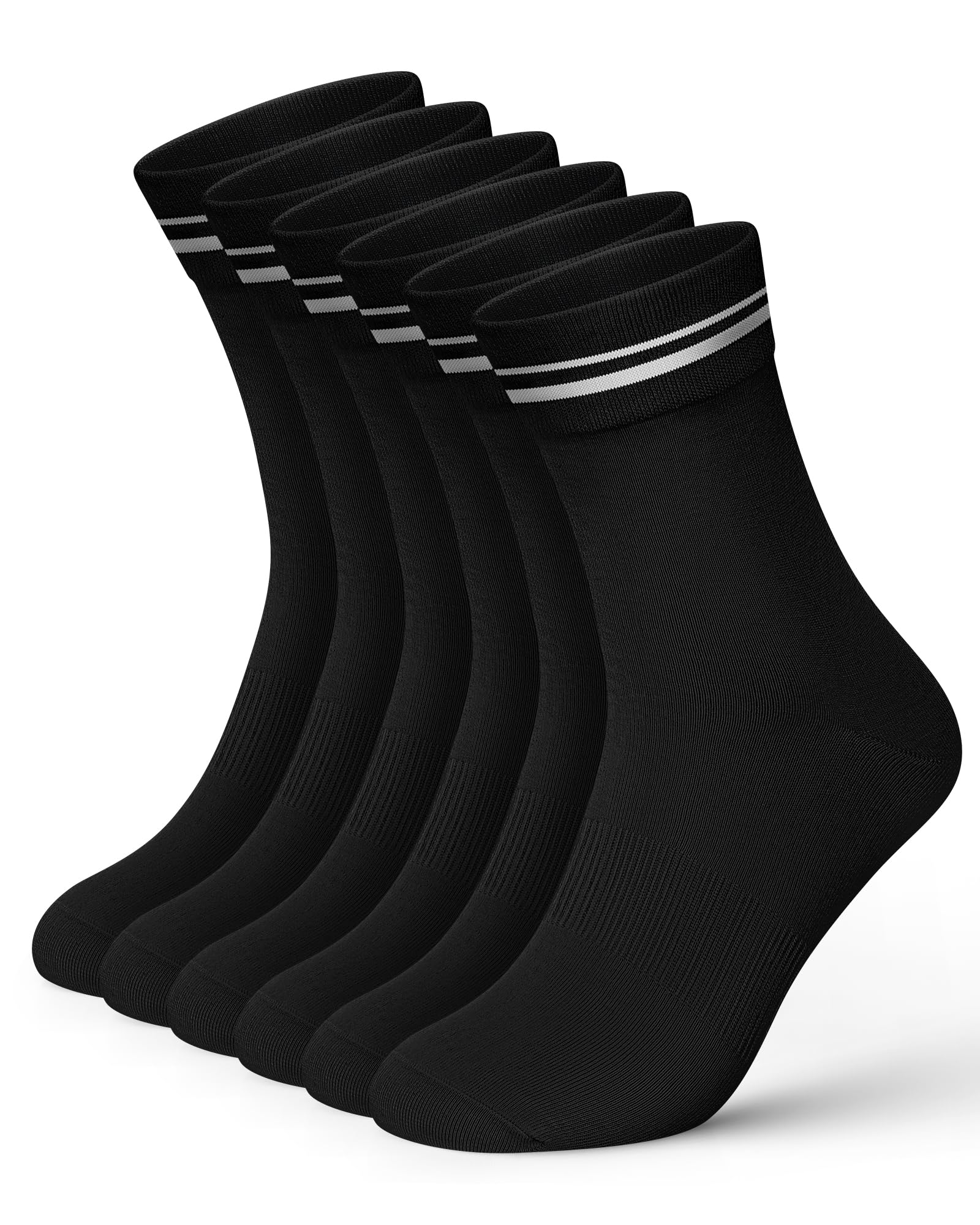 Wernies Crew Socks for Women 6 Pairs, Cute Ankle Soft Cotton Casual Calf Socks