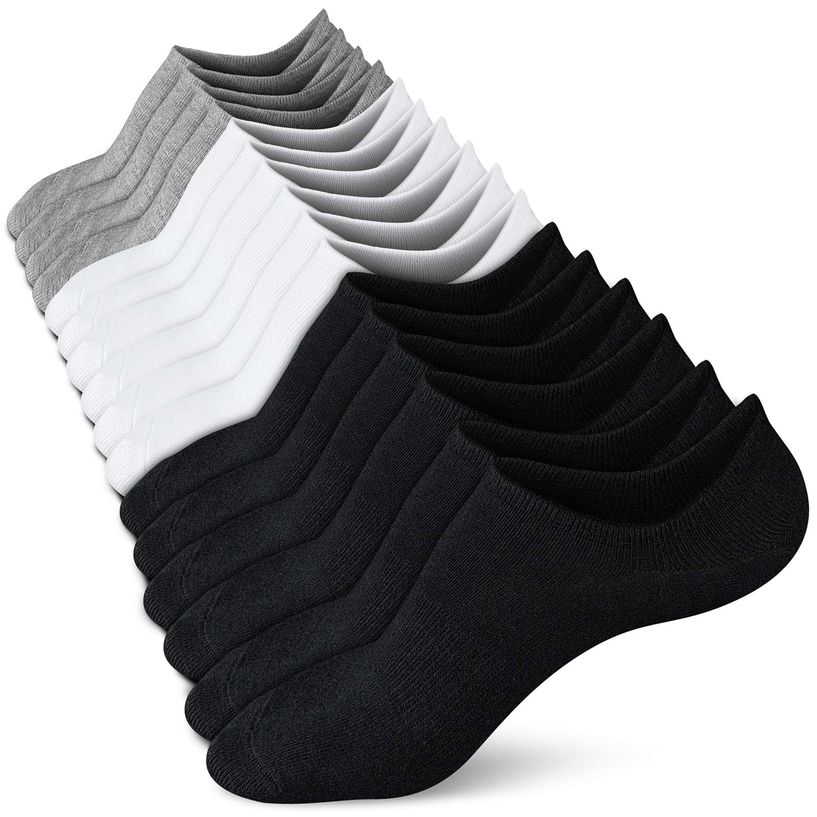 Wernies No Show Socks Women Low Cut Ankle Socks Non Slip 4/8 Pairs