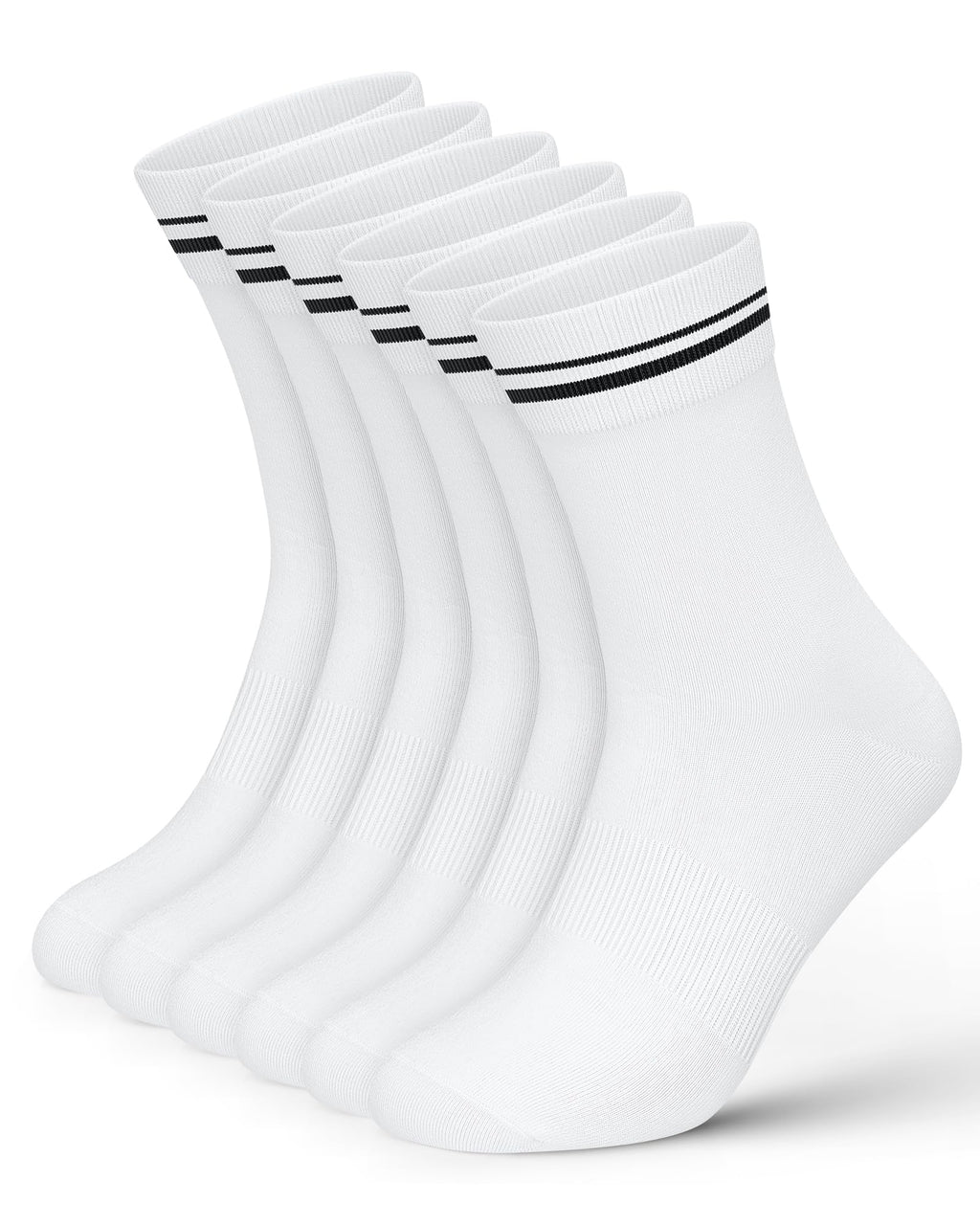 Wernies Crew Socks for Women 6 Pairs, Cute Ankle Soft Cotton Casual Calf Socks