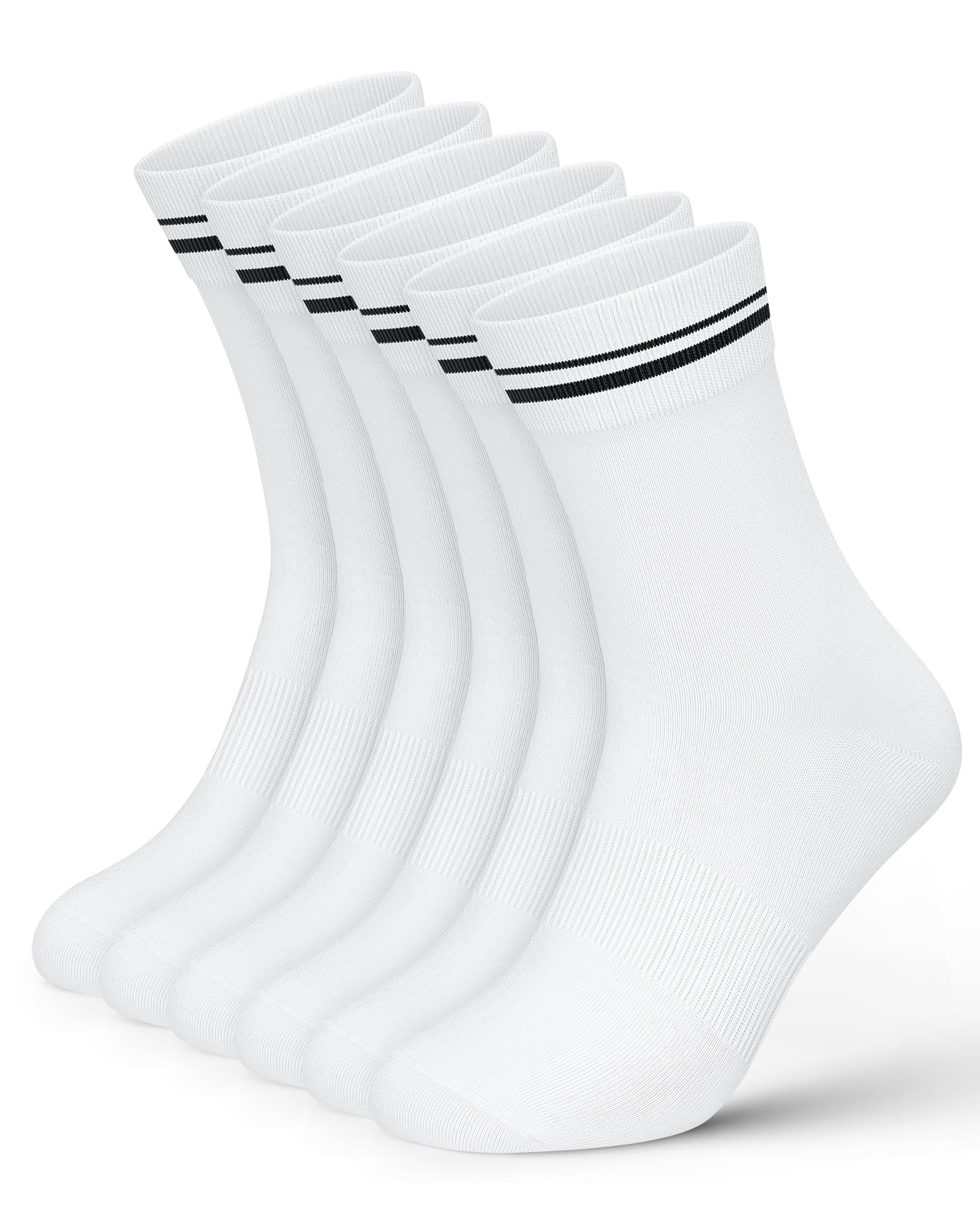 Wernies Crew Socks for Women 6 Pairs, Cute Ankle Soft Cotton Casual Calf Socks