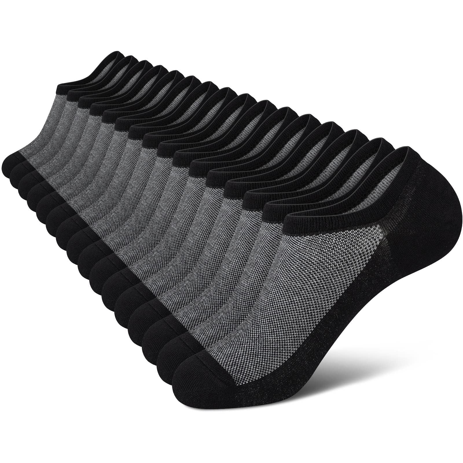 Wernies No Show Socks Men, Low Cut Ankle Short Casual Non Slip Socks 4-12Pairs