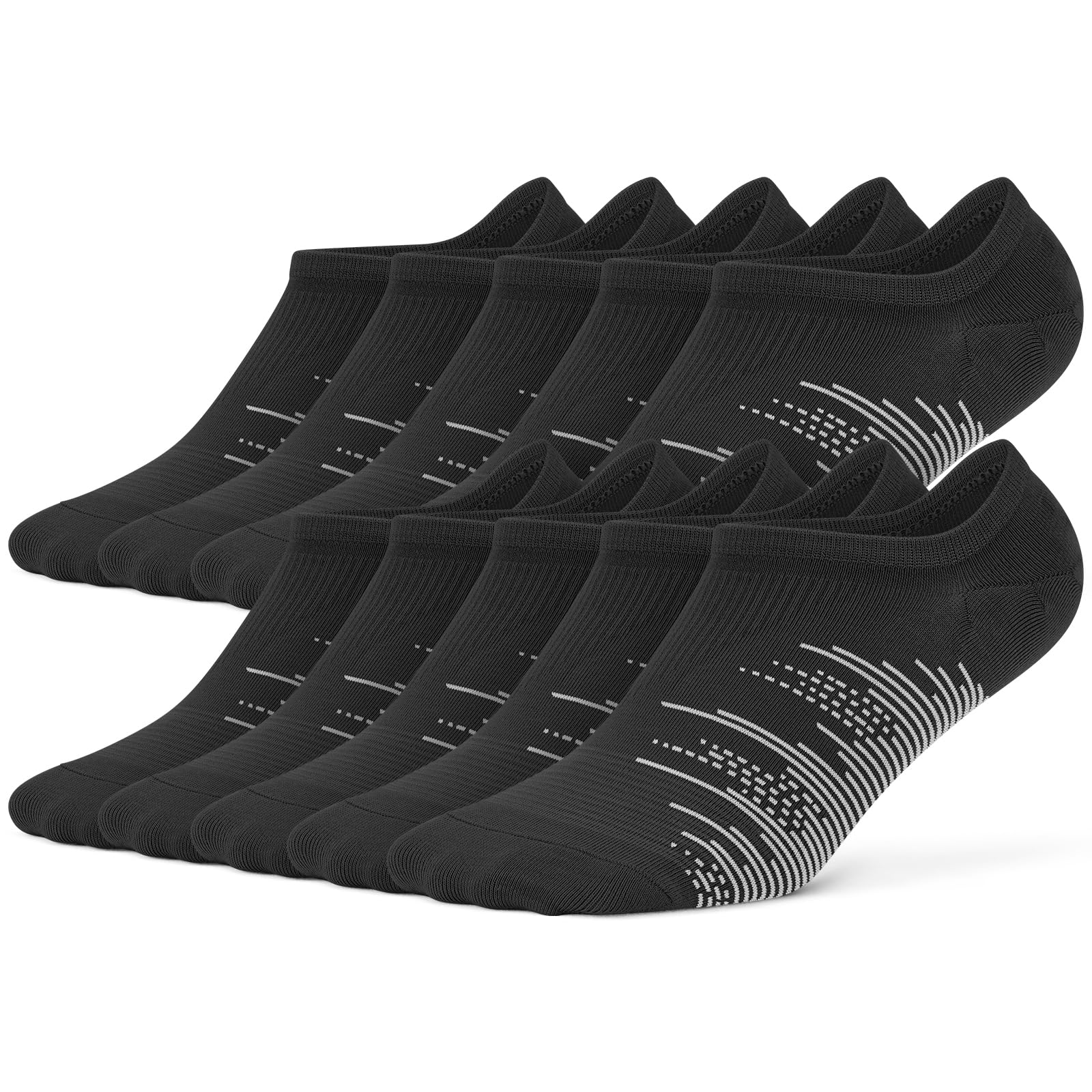 wernies 10 Pairs No Show Socks Men, Ankle Low Cut Short Socks with Non Slip Grips