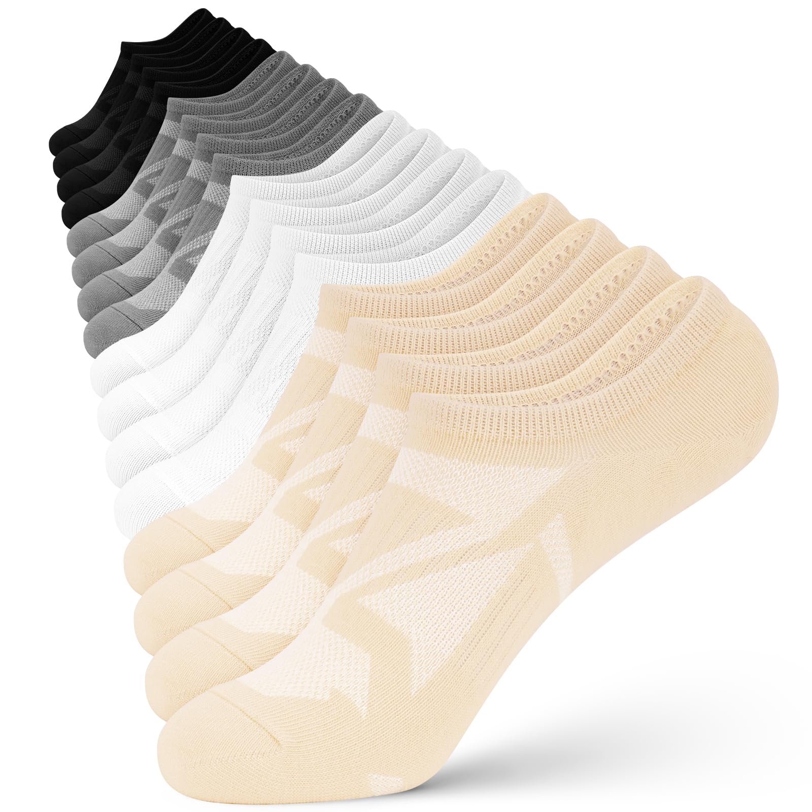 Wernies 8 Pairs No Show Socks Women Low Cut Ankle Socks for Women