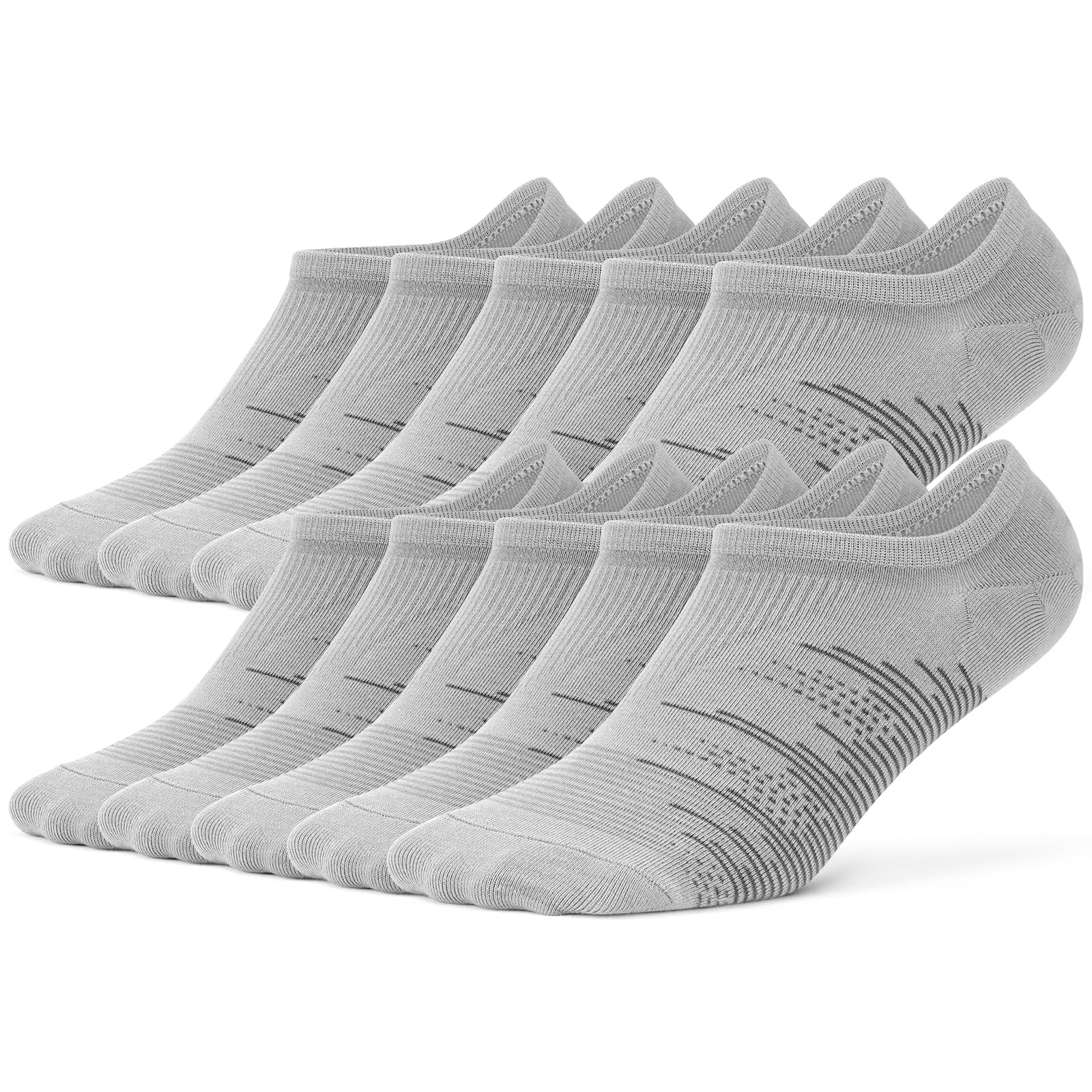 wernies 10 Pairs No Show Socks Men, Ankle Low Cut Short Socks with Non Slip Grips