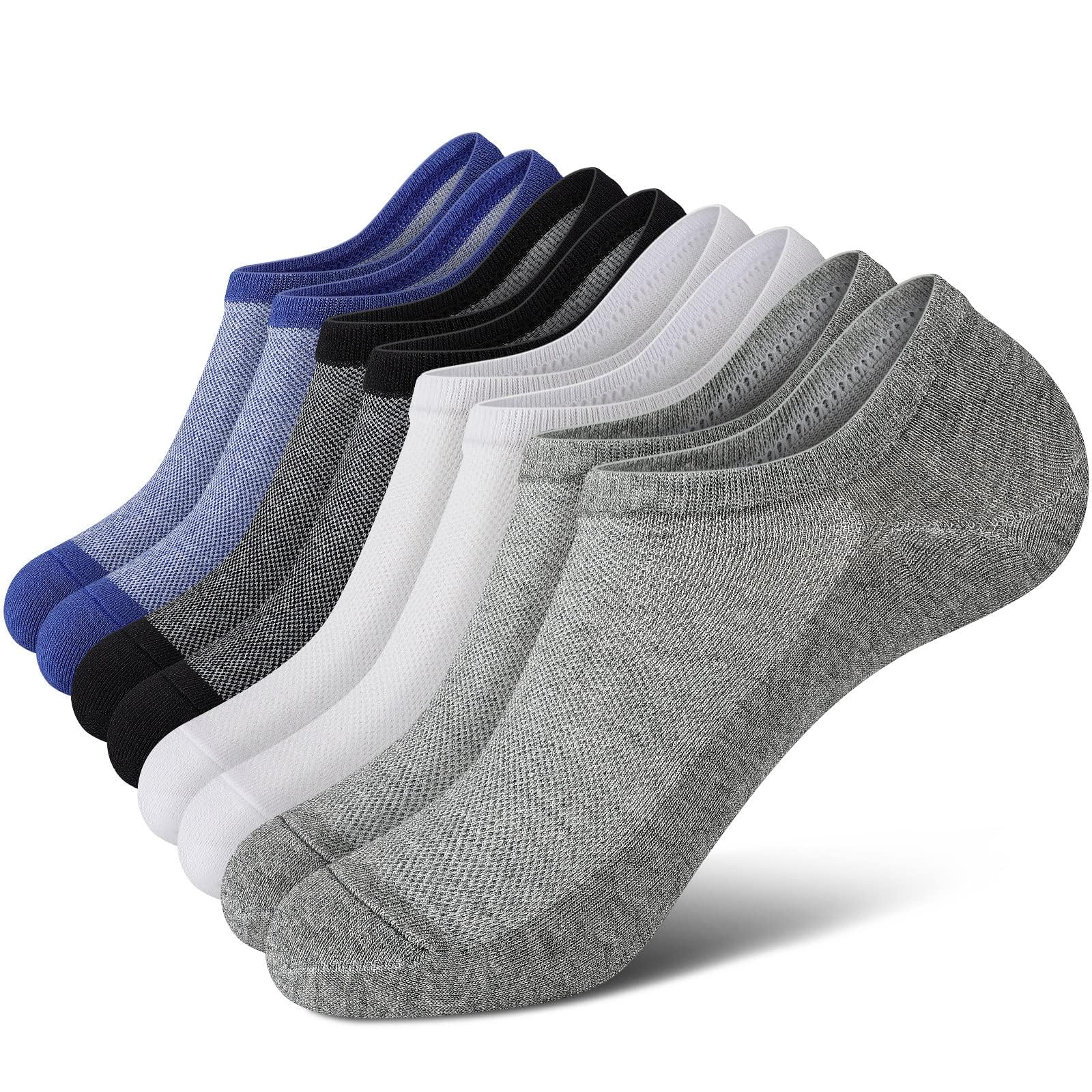Wernies No Show Socks Men, Low Cut Ankle Short Casual Non Slip Socks 4-12Pairs