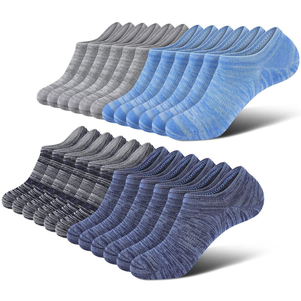 Wernies No Show Socks Men, Low Cut Ankle Short Casual Non Slip Socks 4-12Pairs