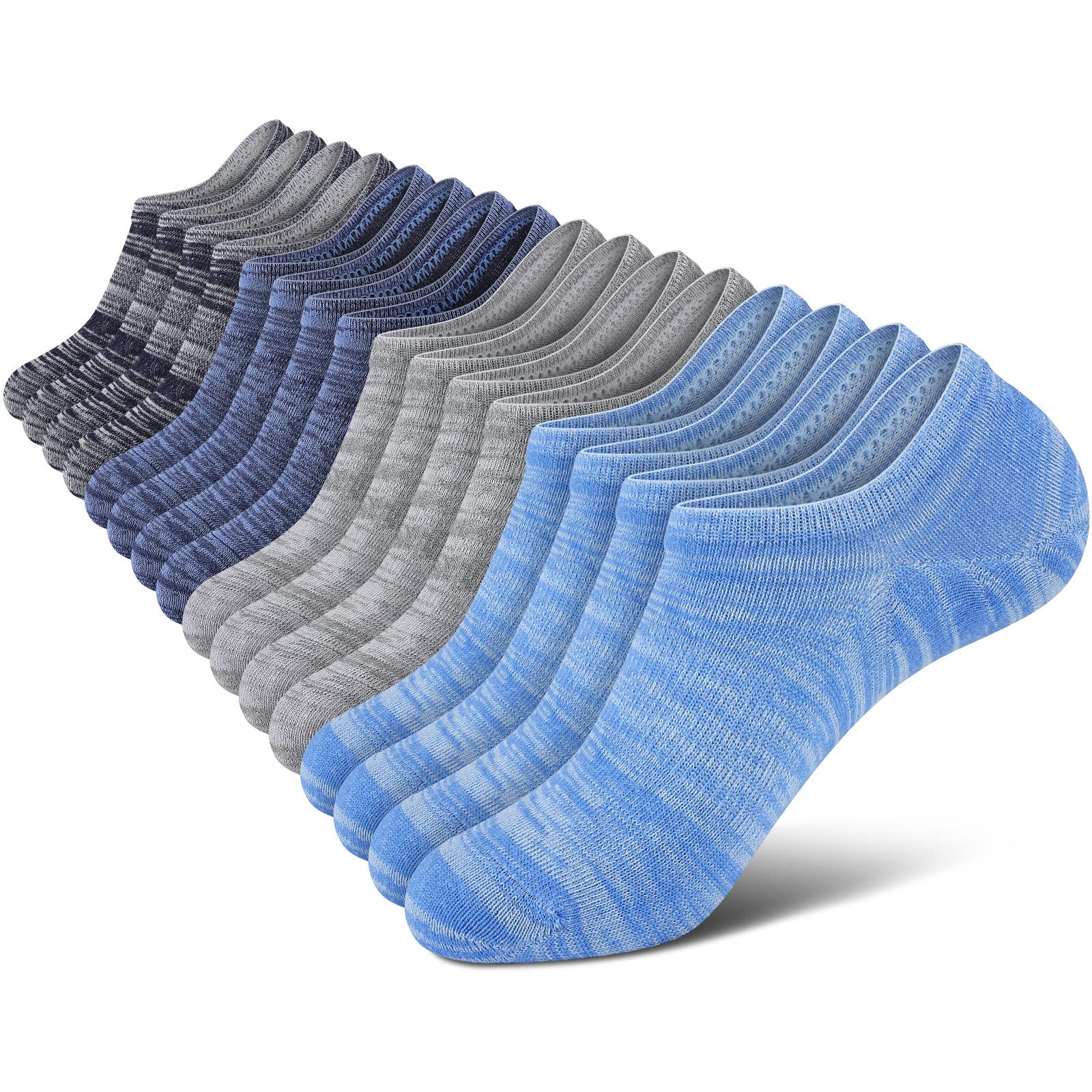Wernies No Show Socks Men, Low Cut Ankle Short Casual Non Slip Socks 4-12Pairs