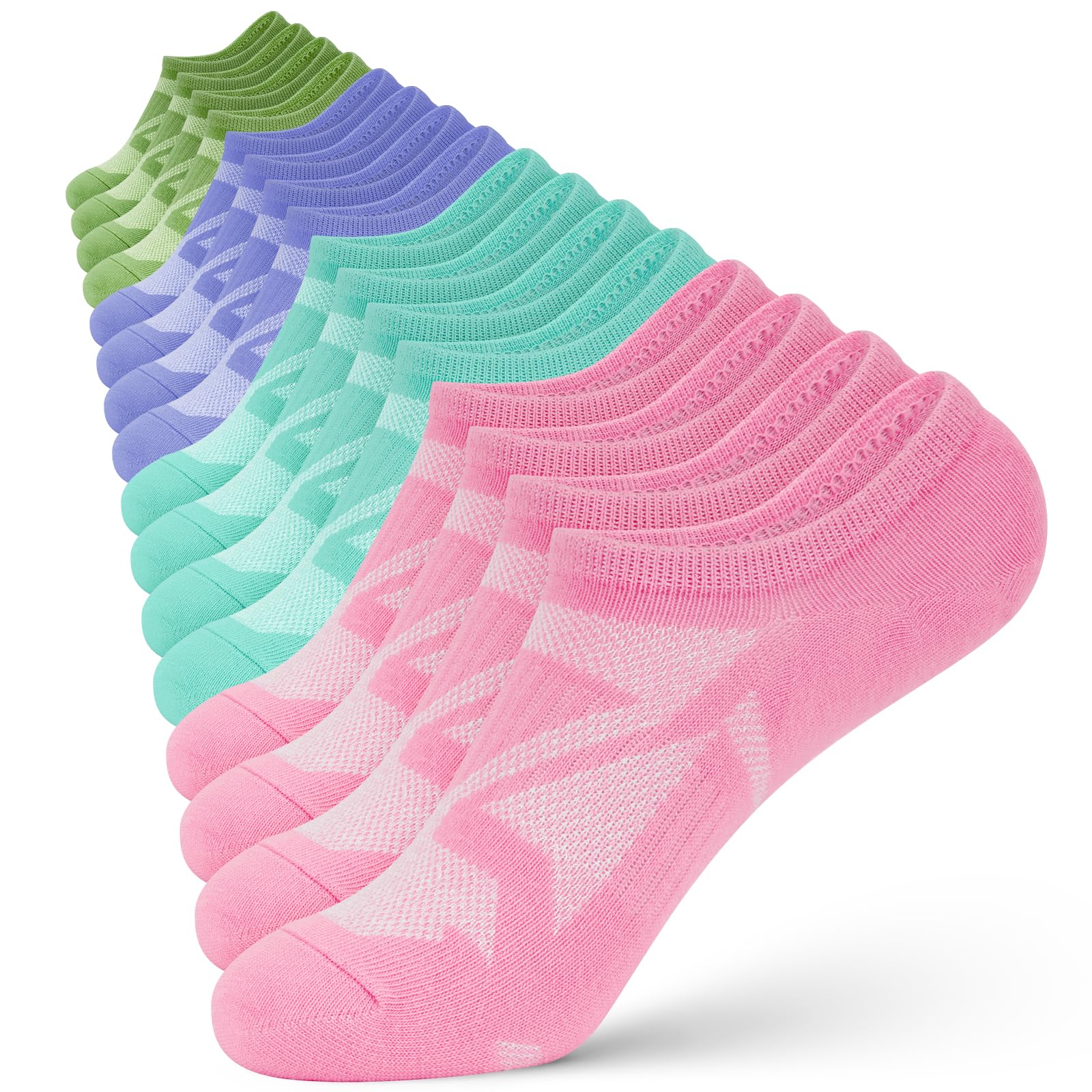 Wernies 8 Pairs No Show Socks Women Low Cut Ankle Socks for Women