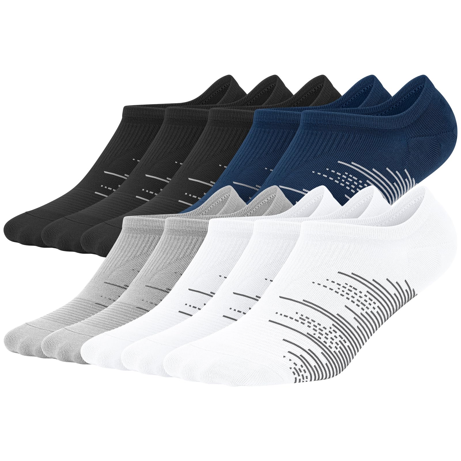 wernies 10 Pairs No Show Socks Men, Ankle Low Cut Short Socks with Non Slip Grips