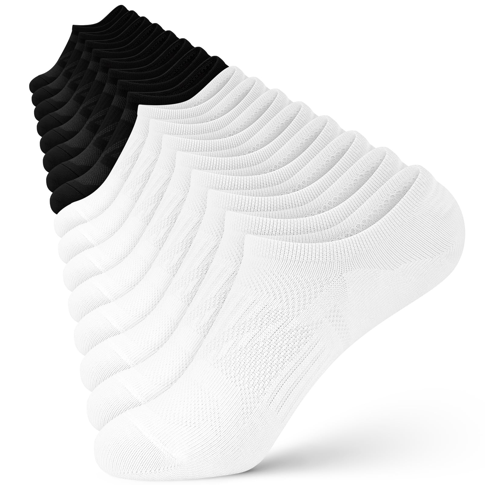 Wernies 8 Pairs No Show Socks Women Low Cut Ankle Socks for Women
