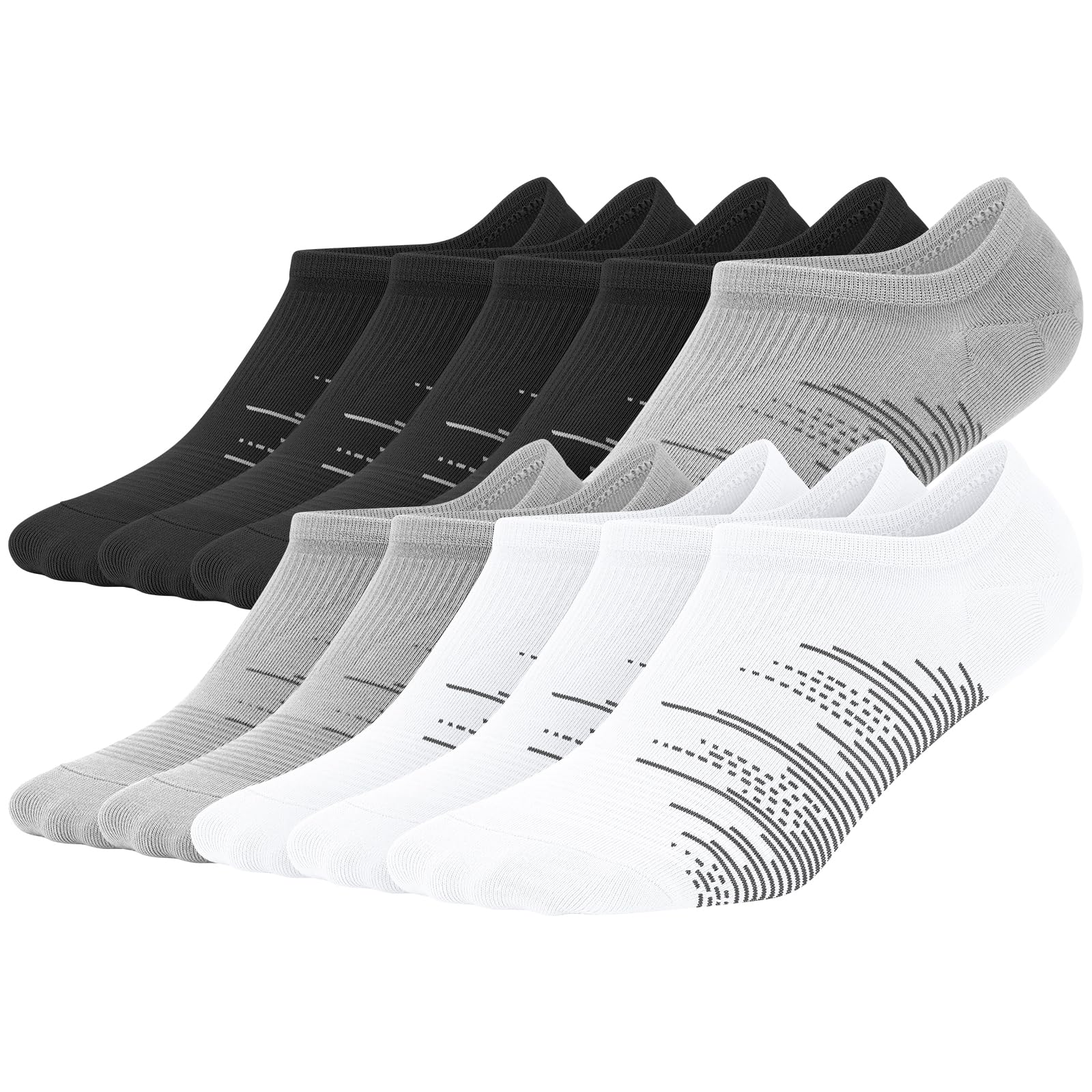 wernies 10 Pairs No Show Socks Men, Ankle Low Cut Short Socks with Non Slip Grips