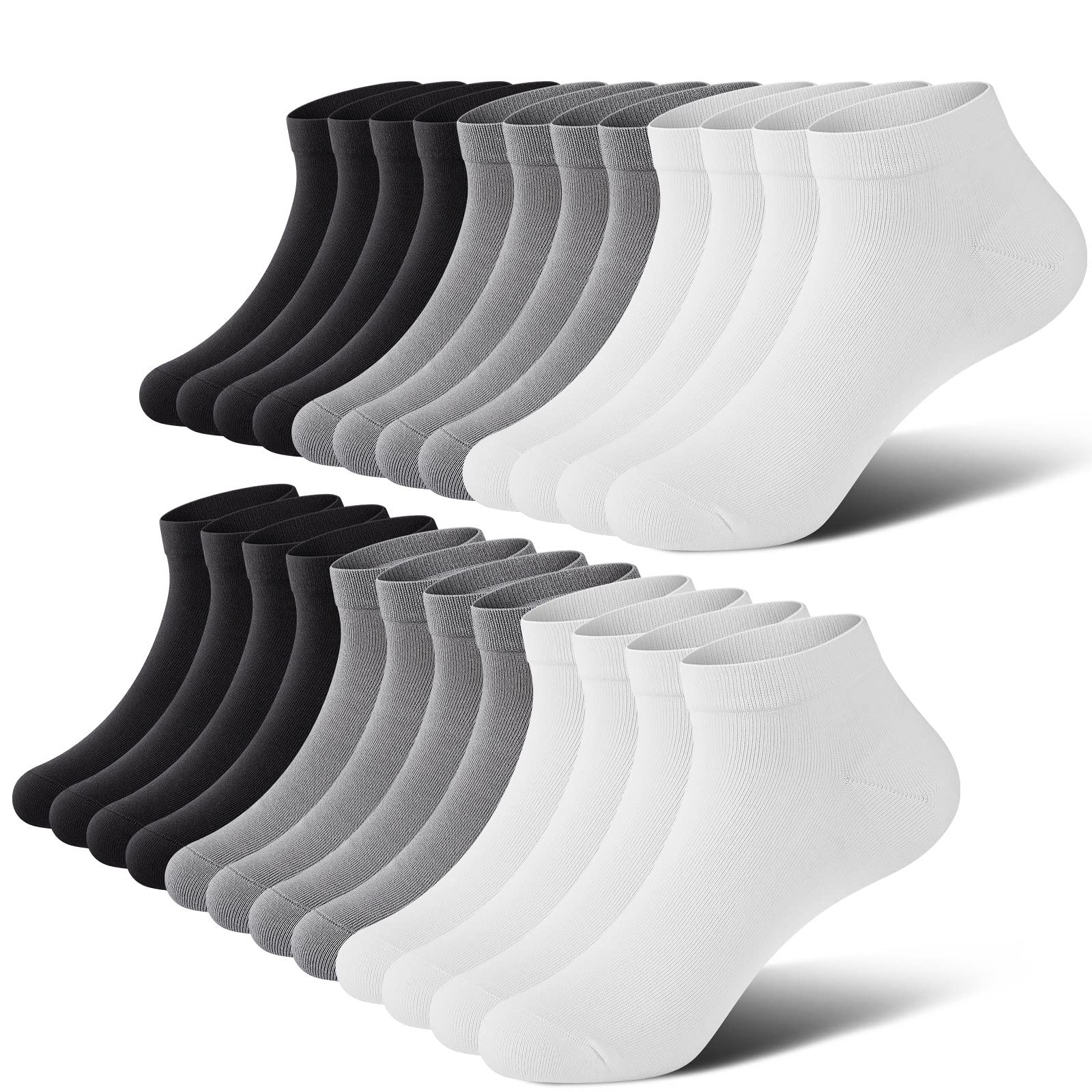 Wernies No Show Socks Men, Low Cut Ankle Short Casual Non Slip Socks 4-12Pairs