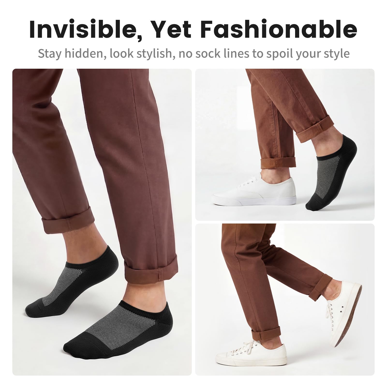 Wernies No Show Socks Men, Low Cut Ankle Short Casual Non Slip Socks 4-12Pairs