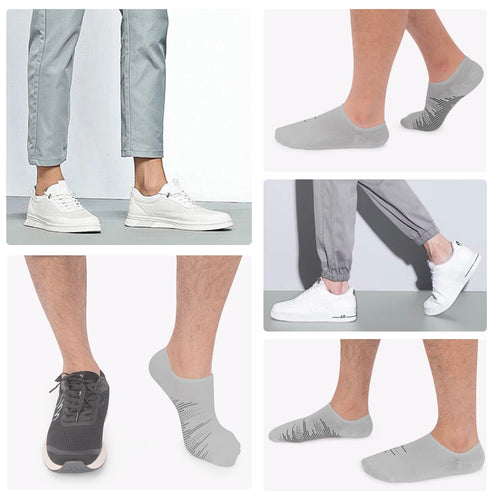 wernies 10 Pairs No Show Socks Men, Ankle Low Cut Short Socks with Non Slip Grips