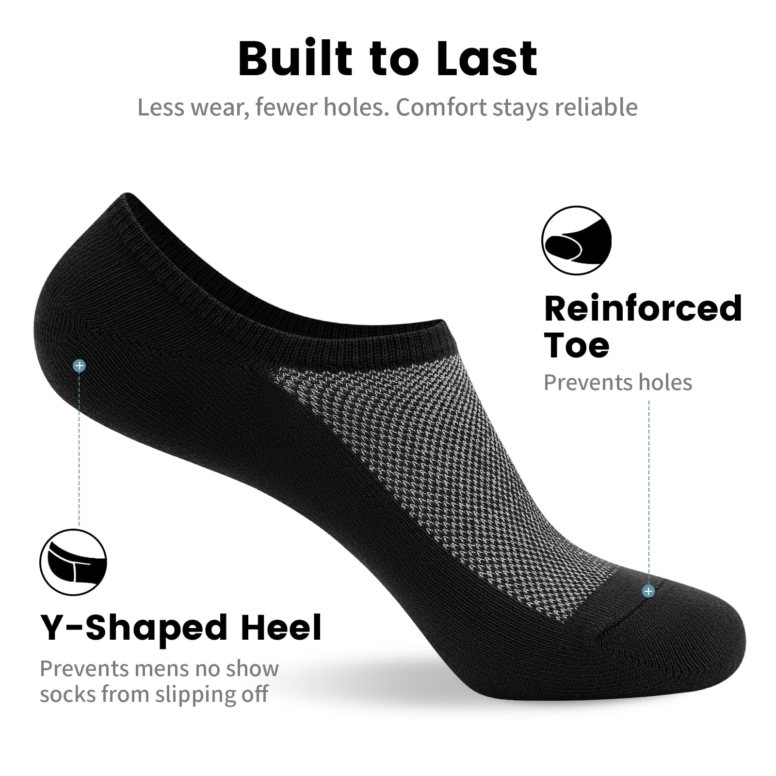 Wernies No Show Socks Men, Low Cut Ankle Short Casual Non Slip Socks 4-12Pairs