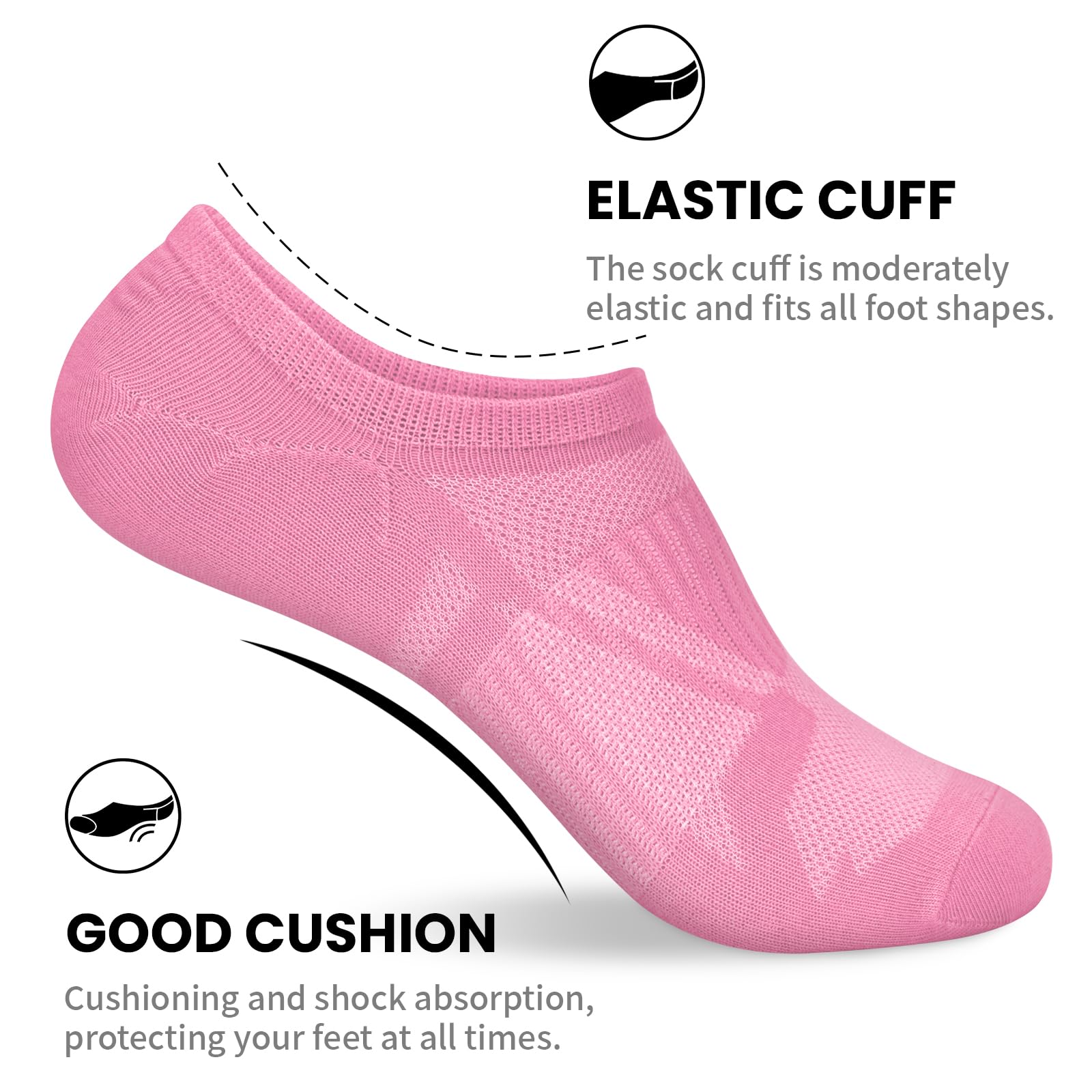 Wernies 8 Pairs No Show Socks Women Low Cut Ankle Socks for Women