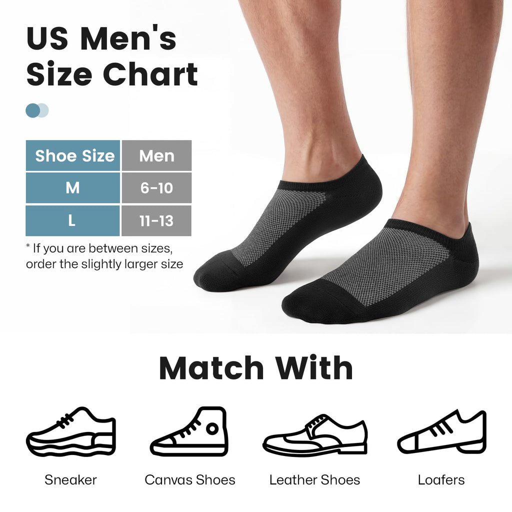 Wernies No Show Socks Men, Low Cut Ankle Short Casual Non Slip Socks 4-12Pairs