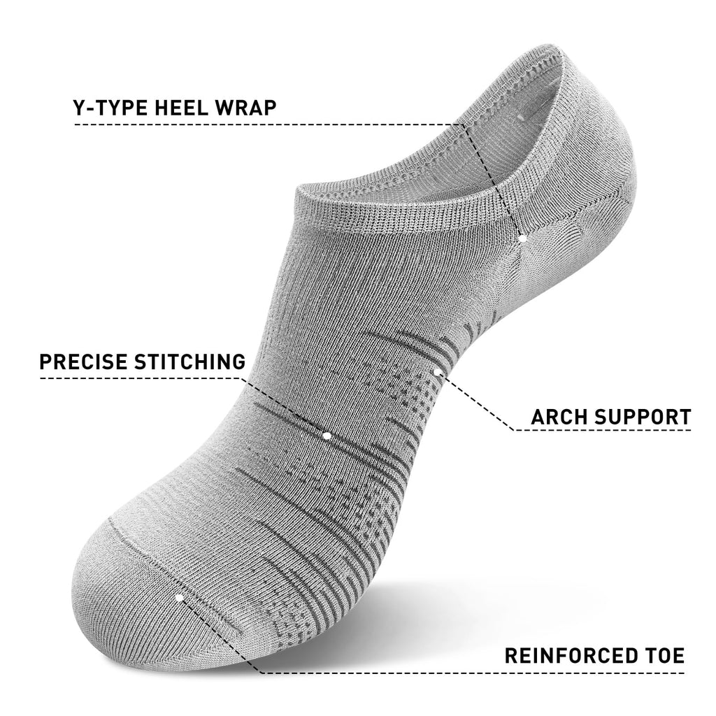 wernies 10 Pairs No Show Socks Men, Ankle Low Cut Short Socks with Non Slip Grips